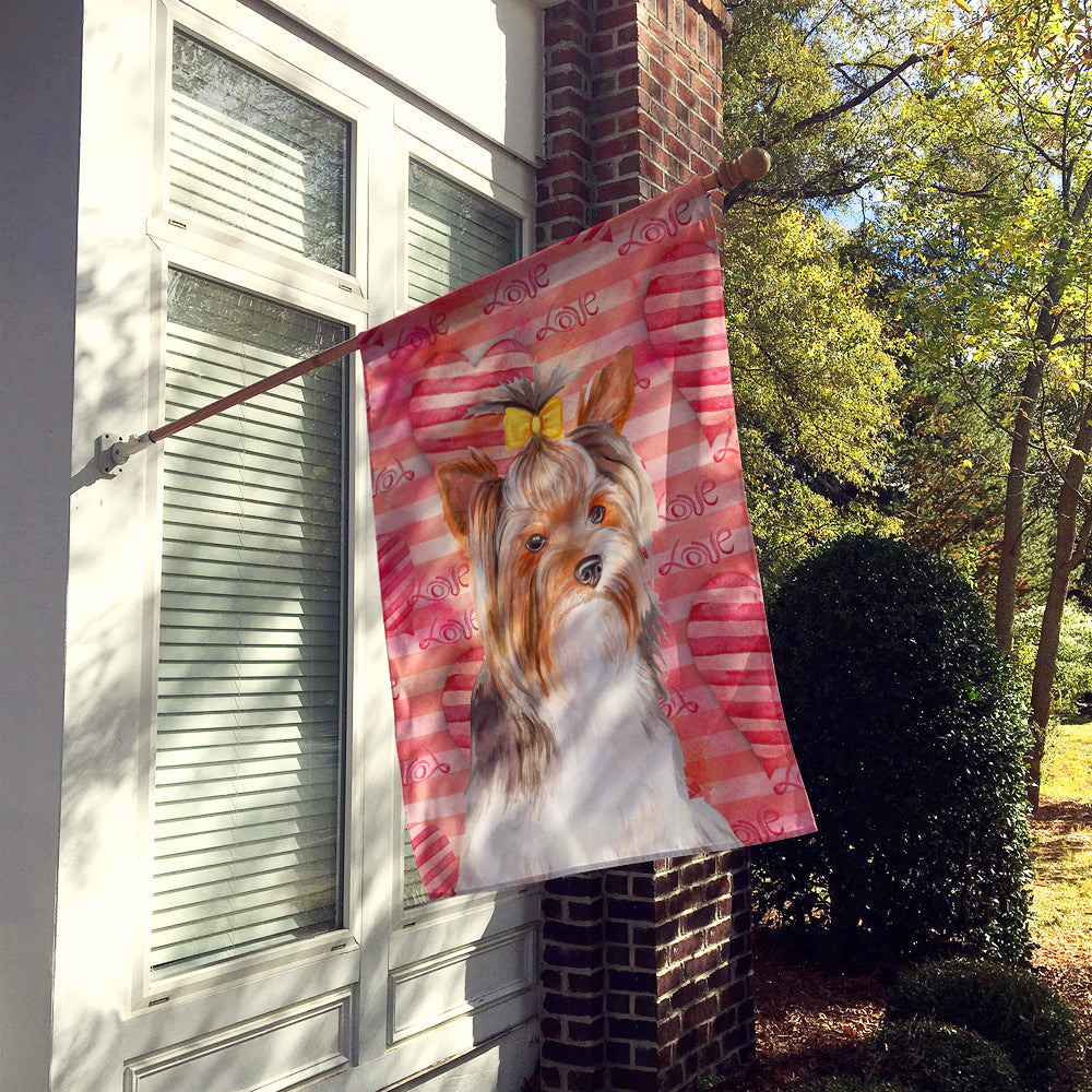 Yorkshire Terrier #2 Love House Flag 28x40 Porch Sleeve Pole Decorative Outside Yard Banner Artwork Wall Hanging, Polyester