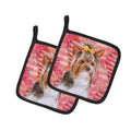 Yorkshire Terrier #2 Love Pot Holder Set of 2 Heat Resistant Quilted Hot Pads 7.5 x 7.5 Inch, Insulated Kitchen Trivets for Cooking & Baking