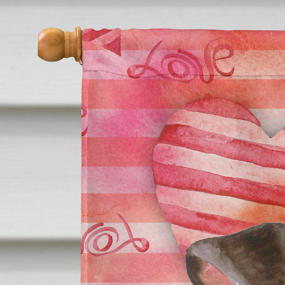 Miniature Pinscher #2 Love House Flag 28x40 Porch Sleeve Pole Decorative Outside Yard Banner Artwork Wall Hanging, Polyester