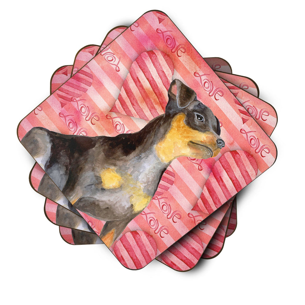 Miniature Pinscher #2 Love Foam Coasters Set of 4 Cup Coasters for Indoor Outdoor, Tabletop Protection, Anti Slip, Mouse pad Material