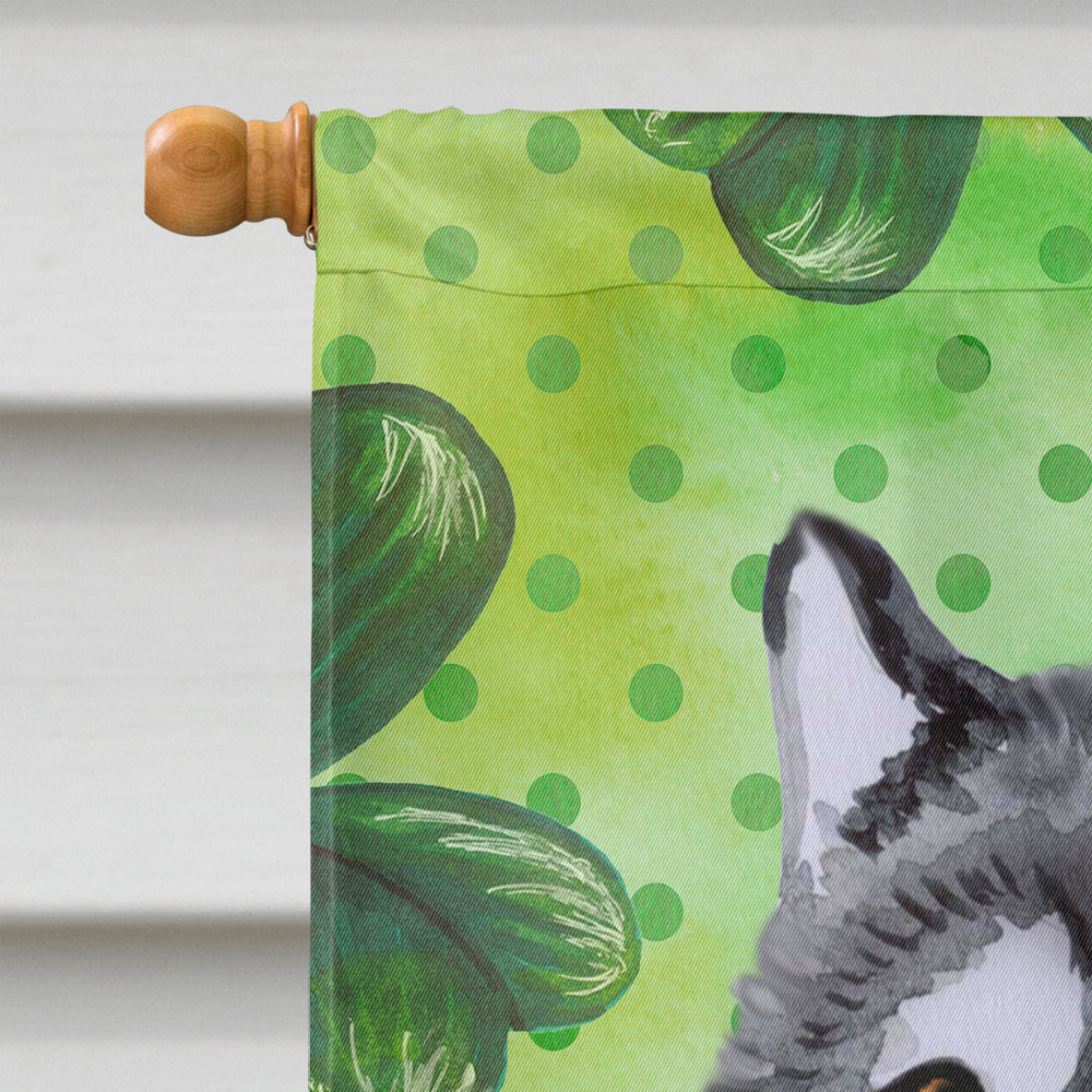 Alaskan Malamute St Patrick's House Flag 28x40 Porch Sleeve Pole Decorative Outside Yard Banner Artwork Wall Hanging, Polyester