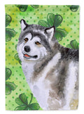 Alaskan Malamute St Patrick's House Flag 28x40 Porch Sleeve Pole Decorative Outside Yard Banner Artwork Wall Hanging, Polyester
