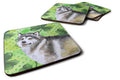 Alaskan Malamute St Patrick's Foam Coasters Set of 4 Cup Coasters for Indoor Outdoor, Tabletop Protection, Anti Slip, Mouse pad Material