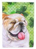 English Bulldog St Patrick's House Flag 28x40 Porch Sleeve Pole Decorative Outside Yard Banner Artwork Wall Hanging, Polyester