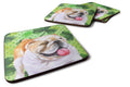 English Bulldog St Patrick's Foam Coasters Set of 4 Cup Coasters for Indoor Outdoor, Tabletop Protection, Anti Slip, Mouse pad Material