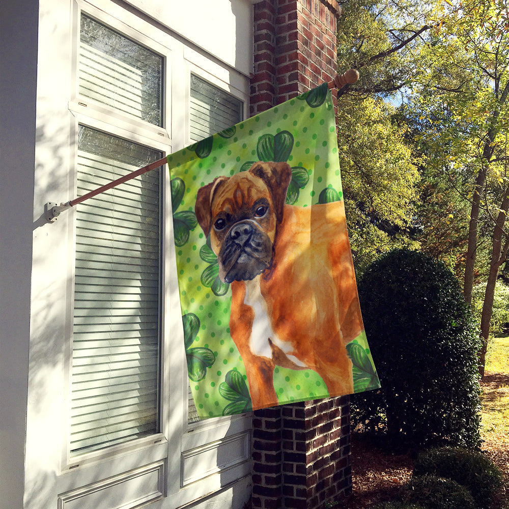 German Boxer St Patrick's House Flag 28x40 Porch Sleeve Pole Decorative Outside Yard Banner Artwork Wall Hanging, Polyester