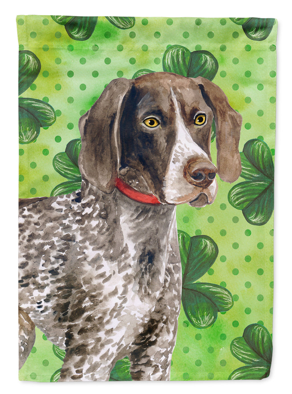 German Shorthaired Pointer St Patrick's House Flag 28x40 Porch Sleeve Pole Decorative Outside Yard Banner Artwork Wall Hanging, Polyester
