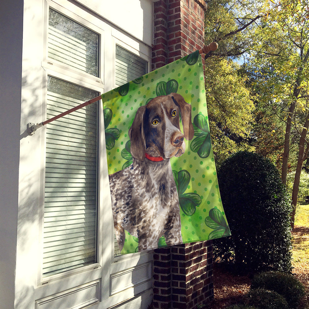 German Shorthaired Pointer St Patrick's House Flag 28x40 Porch Sleeve Pole Decorative Outside Yard Banner Artwork Wall Hanging, Polyester
