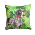 German Shorthaired Pointer St Patrick's Decorative Throw Pillow 14x14 Indoor Outdoor Accent Cushion, Fabric Cover with Insert for Sofa, Bed, Porch & Living Room