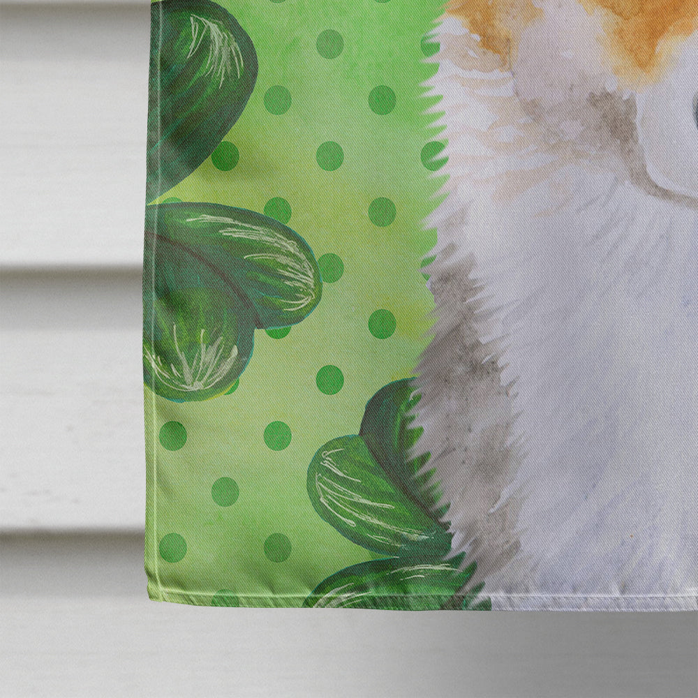 Pembroke Corgi St Patrick's House Flag 28x40 Porch Sleeve Pole Decorative Outside Yard Banner Artwork Wall Hanging, Polyester