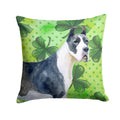 Harlequin Great Dane St Patrick's Decorative Throw Pillow 14x14 Indoor Outdoor Accent Cushion, Fabric Cover with Insert for Sofa, Bed, Porch & Living Room