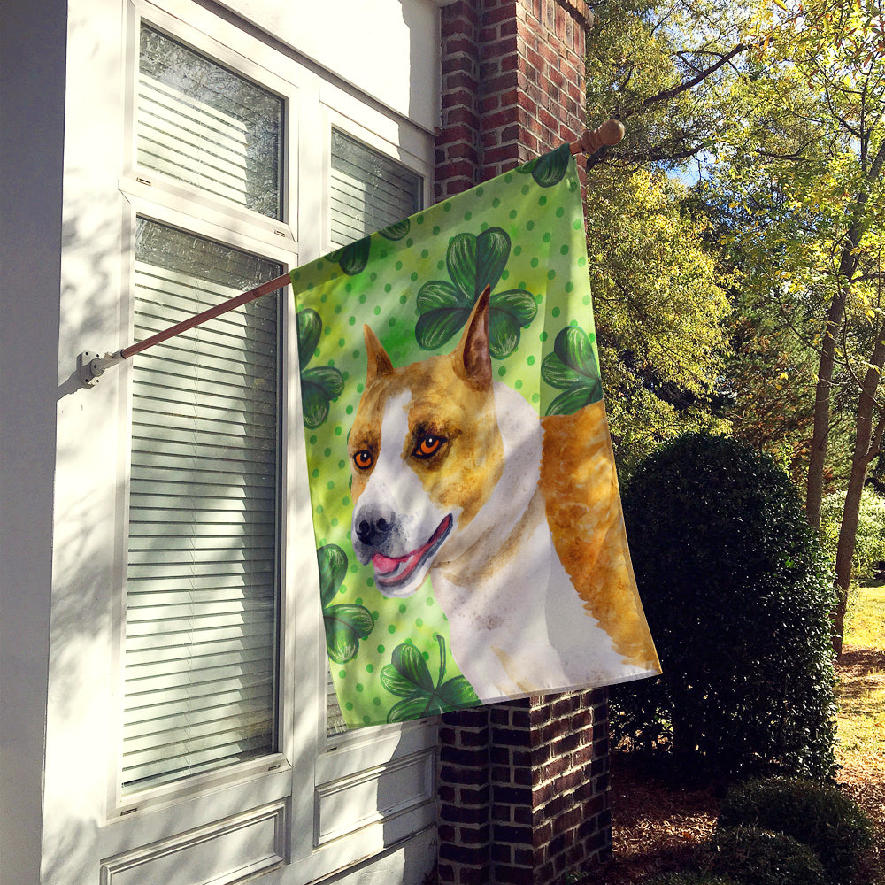 American Staffordshire St Patrick's House Flag 28x40 Porch Sleeve Pole Decorative Outside Yard Banner Artwork Wall Hanging, Polyester