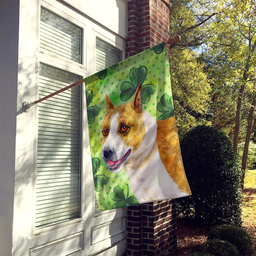 American Staffordshire St Patrick's House Flag 28x40 Porch Sleeve Pole Decorative Outside Yard Banner Artwork Wall Hanging, Polyester