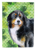 Bernese Mountain Dog St Patrick's House Flag 28x40 Porch Sleeve Pole Decorative Outside Yard Banner Artwork Wall Hanging, Polyester