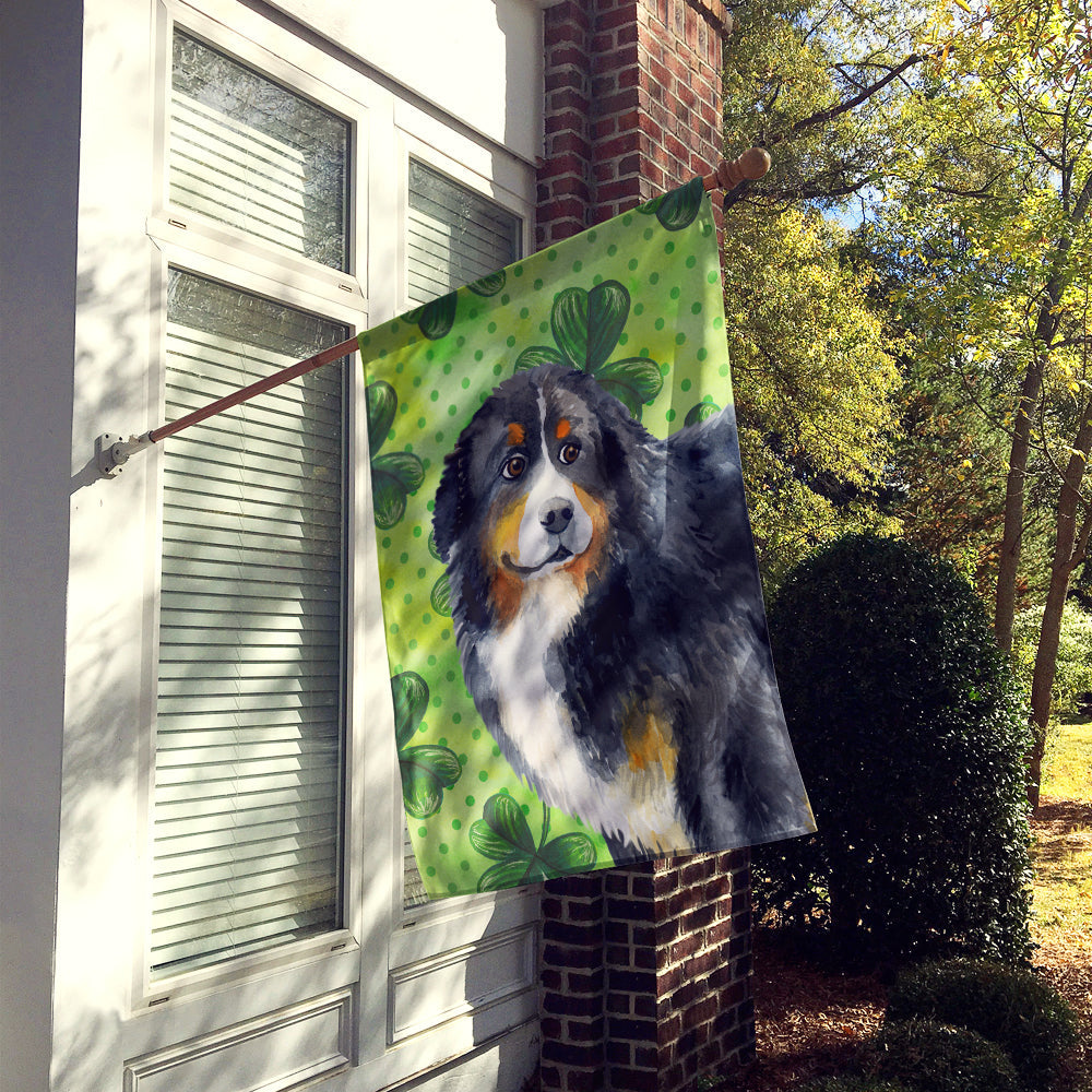 Bernese Mountain Dog St Patrick's House Flag 28x40 Porch Sleeve Pole Decorative Outside Yard Banner Artwork Wall Hanging, Polyester