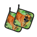 Boerboel Mastiff St Patrick's Pot Holder Set of 2 Heat Resistant Quilted Hot Pads 7.5 x 7.5 Inch, Insulated Kitchen Trivets for Cooking & Baking