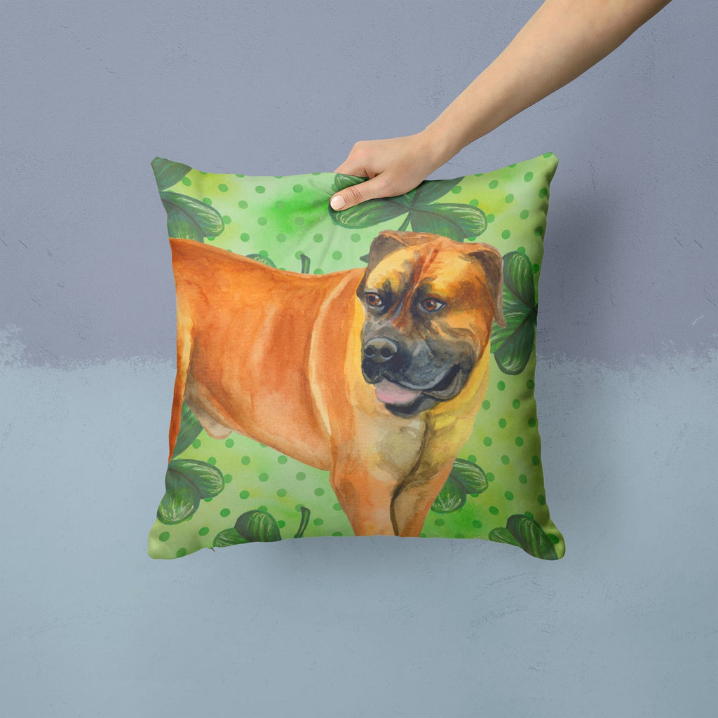 Boerboel Mastiff St Patrick's Decorative Throw Pillow 14x14 Indoor Outdoor Accent Cushion, Fabric Cover with Insert for Sofa, Bed, Porch & Living Room