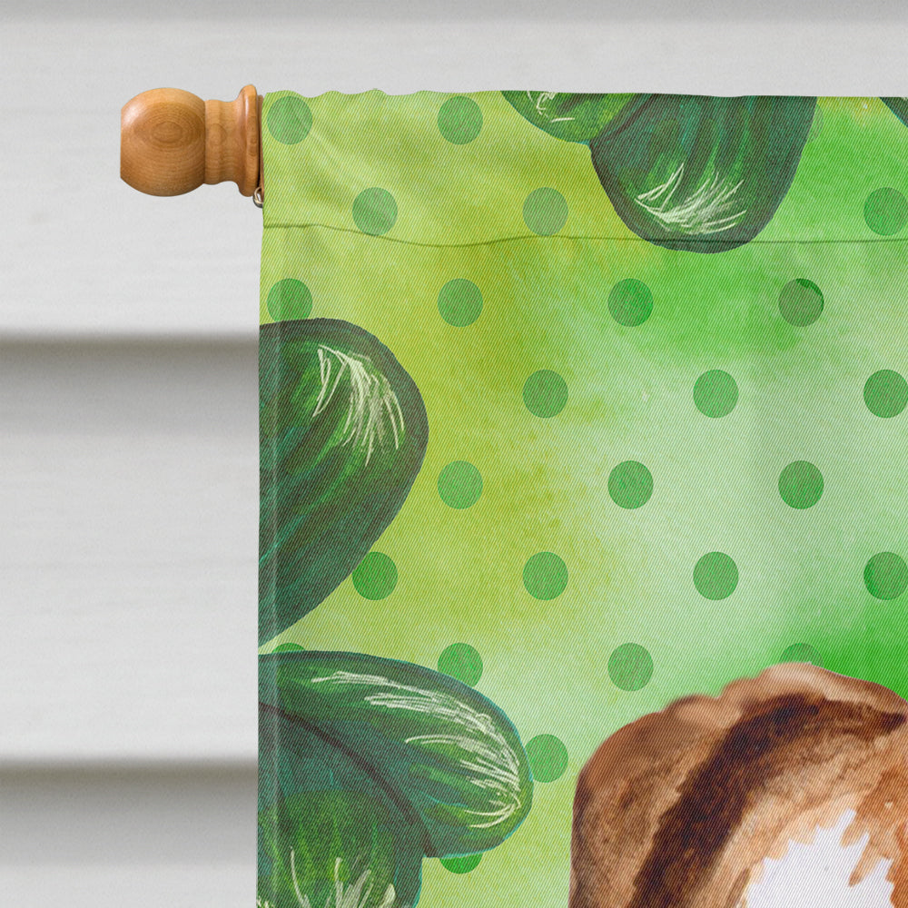 Smooth Fox Terrier St Patrick's House Flag 28x40 Porch Sleeve Pole Decorative Outside Yard Banner Artwork Wall Hanging, Polyester