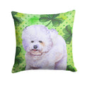 Bichon Frise St Patrick's Decorative Throw Pillow 14x14 Indoor Outdoor Accent Cushion, Fabric Cover with Insert for Sofa, Bed, Porch & Living Room