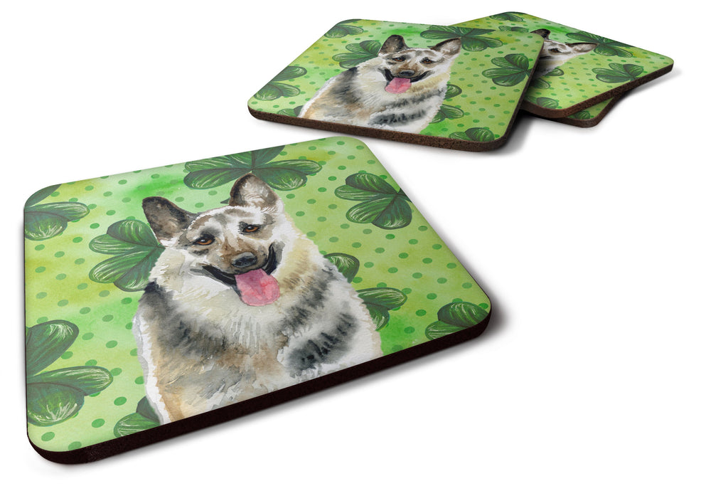 East-European Shepherd St Patrick's Foam Coasters Set of 4 Cup Coasters for Indoor Outdoor, Tabletop Protection, Anti Slip, Mouse pad Material