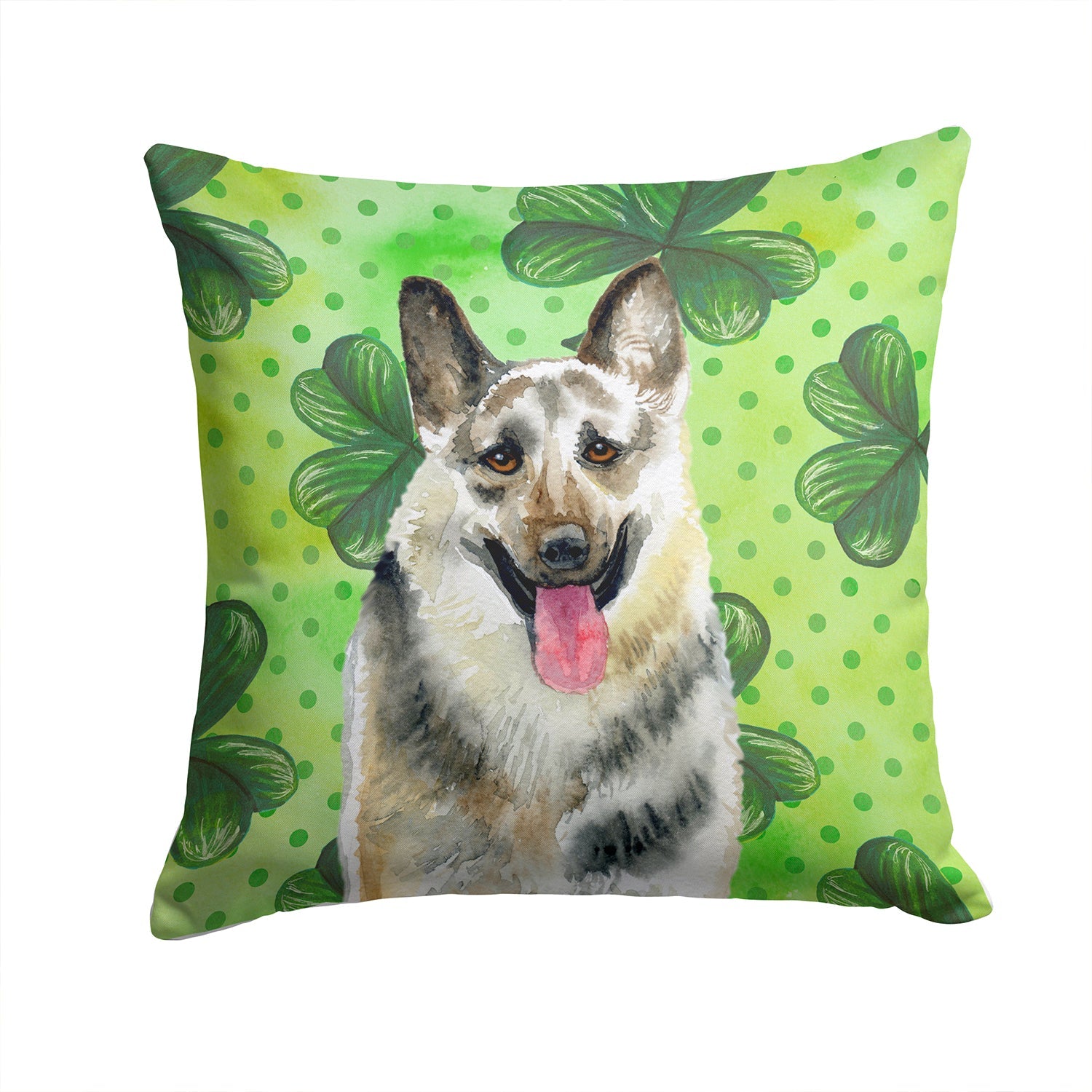 East-European Shepherd St Patrick's Decorative Throw Pillow 14x14 Indoor Outdoor Accent Cushion, Fabric Cover with Insert for Sofa, Bed, Porch & Living Room