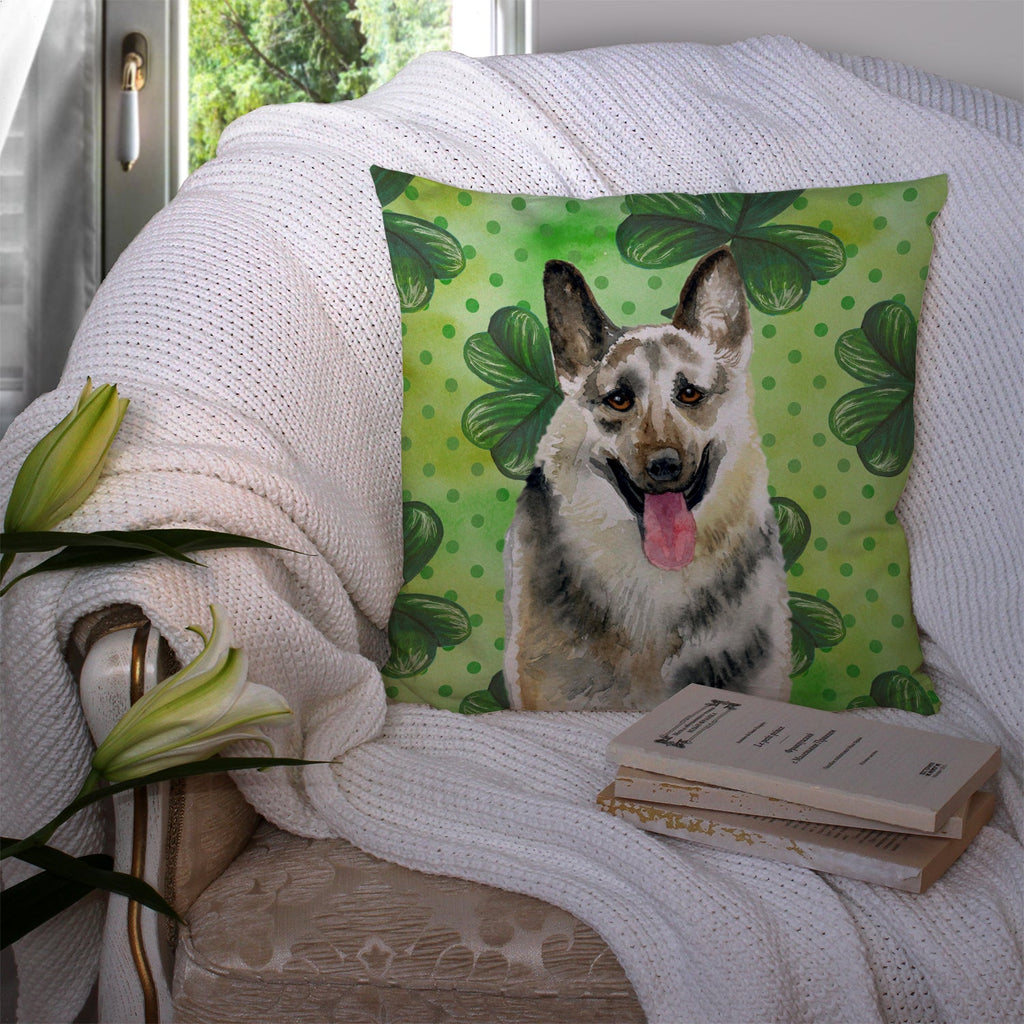 East-European Shepherd St Patrick's Decorative Throw Pillow 14x14 Indoor Outdoor Accent Cushion, Fabric Cover with Insert for Sofa, Bed, Porch & Living Room