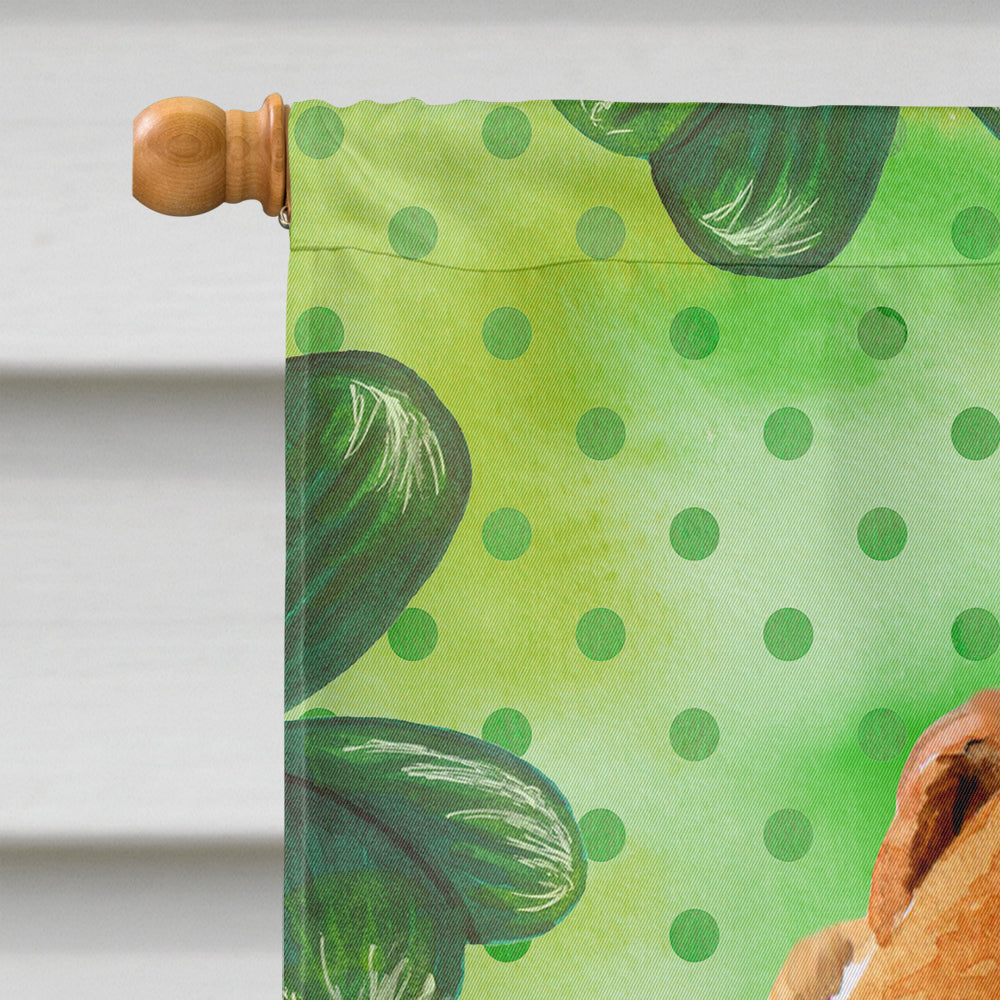Fox Terrier St Patrick's House Flag 28x40 Porch Sleeve Pole Decorative Outside Yard Banner Artwork Wall Hanging, Polyester