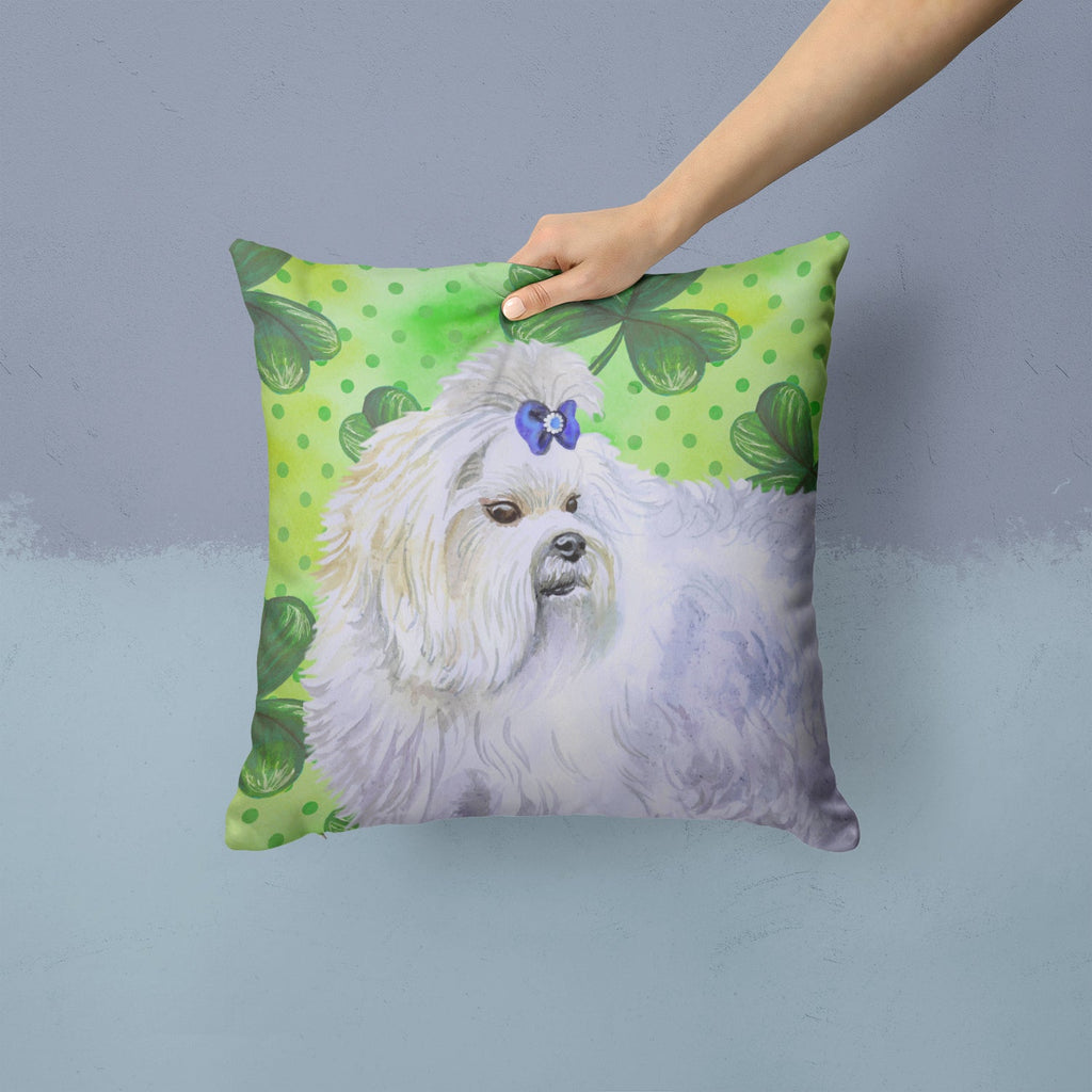 Maltese St Patrick's Decorative Throw Pillow 14x14 Indoor Outdoor Accent Cushion, Fabric Cover with Insert for Sofa, Bed, Porch & Living Room