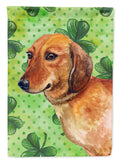 Dachshund St Patrick's House Flag 28x40 Porch Sleeve Pole Decorative Outside Yard Banner Artwork Wall Hanging, Polyester