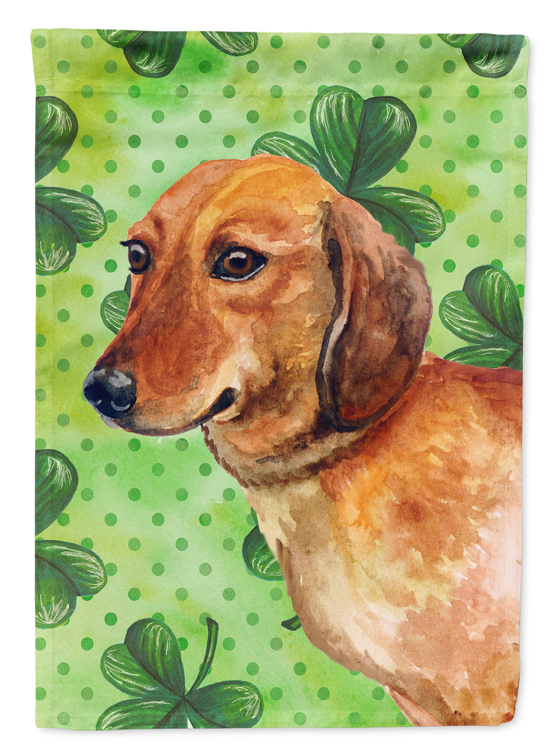 Dachshund St Patrick's House Flag 28x40 Porch Sleeve Pole Decorative Outside Yard Banner Artwork Wall Hanging, Polyester