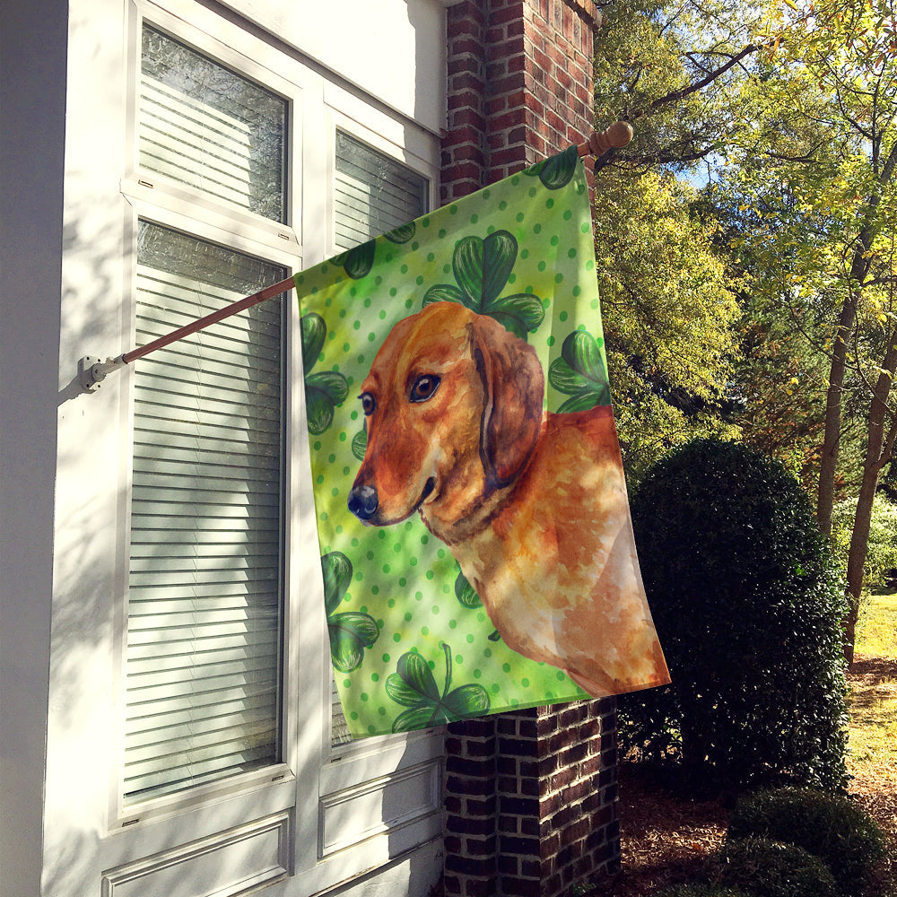 Dachshund St Patrick's House Flag 28x40 Porch Sleeve Pole Decorative Outside Yard Banner Artwork Wall Hanging, Polyester