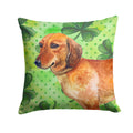 Dachshund St Patrick's Decorative Throw Pillow 14x14 Indoor Outdoor Accent Cushion, Fabric Cover with Insert for Sofa, Bed, Porch & Living Room