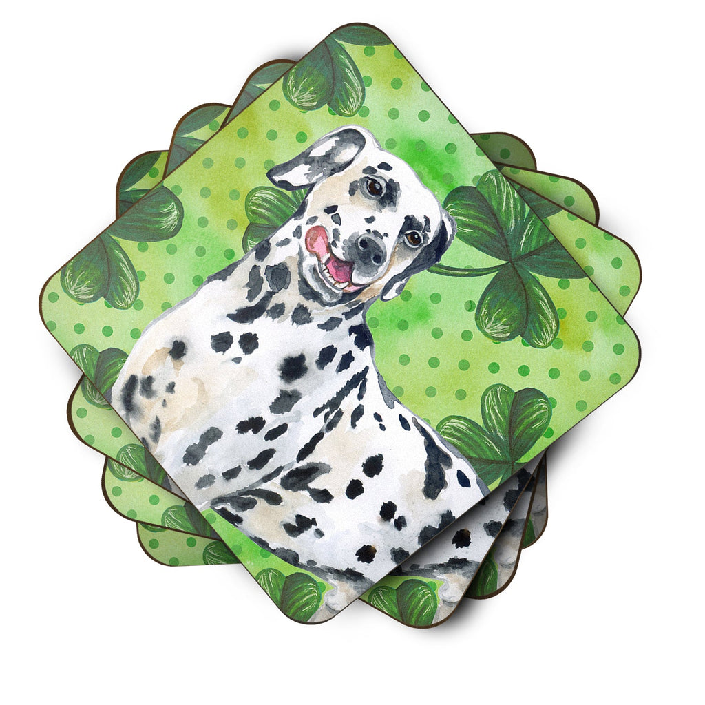 Dalmatian St Patrick's Foam Coasters Set of 4 Cup Coasters for Indoor Outdoor, Tabletop Protection, Anti Slip, Mouse pad Material