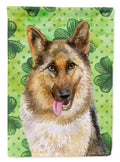 German Shepherd St Patrick's House Flag 28x40 Porch Sleeve Pole Decorative Outside Yard Banner Artwork Wall Hanging, Polyester