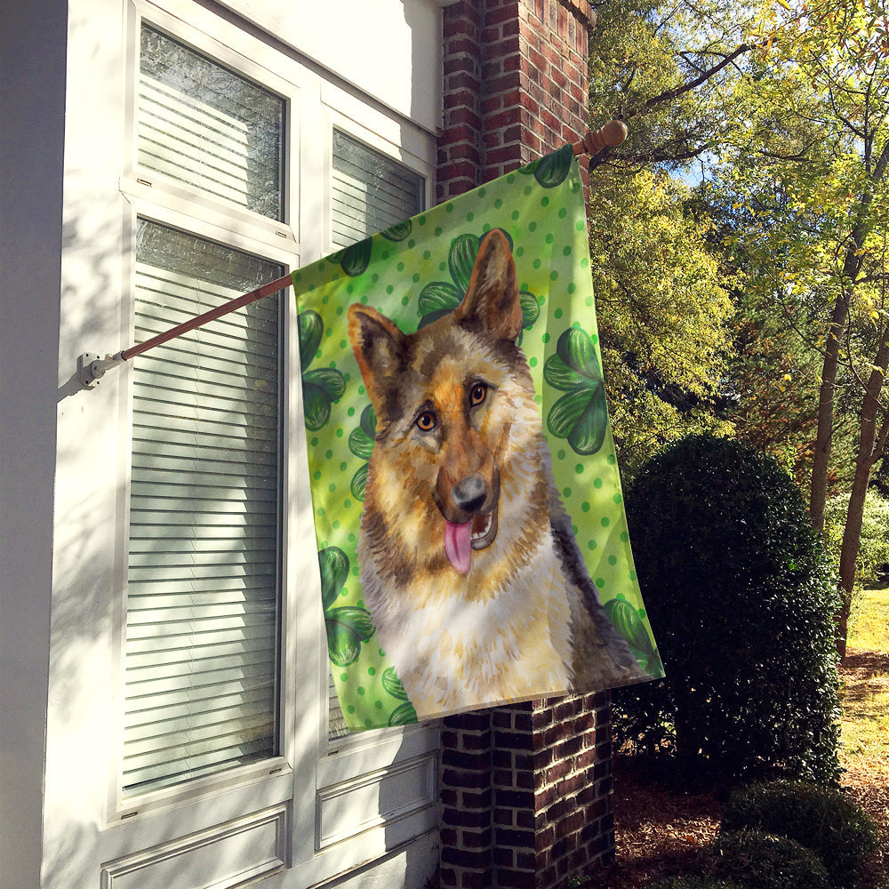 German Shepherd St Patrick's House Flag 28x40 Porch Sleeve Pole Decorative Outside Yard Banner Artwork Wall Hanging, Polyester