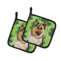 German Shepherd St Patrick's Pot Holder Set of 2 Heat Resistant Quilted Hot Pads 7.5 x 7.5 Inch, Insulated Kitchen Trivets for Cooking & Baking