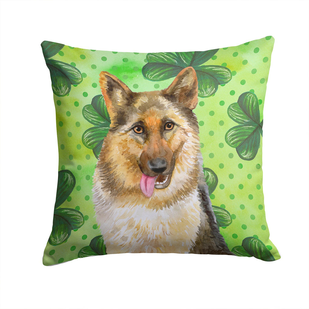 German Shepherd St Patrick's Decorative Throw Pillow 14x14 Indoor Outdoor Accent Cushion, Fabric Cover with Insert for Sofa, Bed, Porch & Living Room