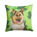 German Shepherd St Patrick's Decorative Throw Pillow 14x14 Indoor Outdoor Accent Cushion, Fabric Cover with Insert for Sofa, Bed, Porch & Living Room