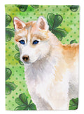 Siberian Husky St Patrick's House Flag 28x40 Porch Sleeve Pole Decorative Outside Yard Banner Artwork Wall Hanging, Polyester