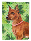Miniature Pinscher St Patrick's House Flag 28x40 Porch Sleeve Pole Decorative Outside Yard Banner Artwork Wall Hanging, Polyester