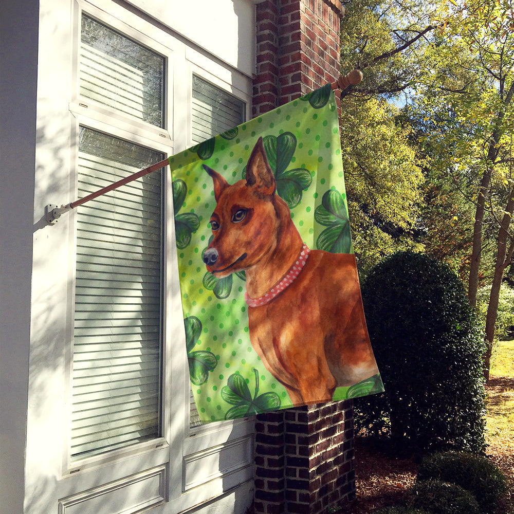 Miniature Pinscher St Patrick's House Flag 28x40 Porch Sleeve Pole Decorative Outside Yard Banner Artwork Wall Hanging, Polyester