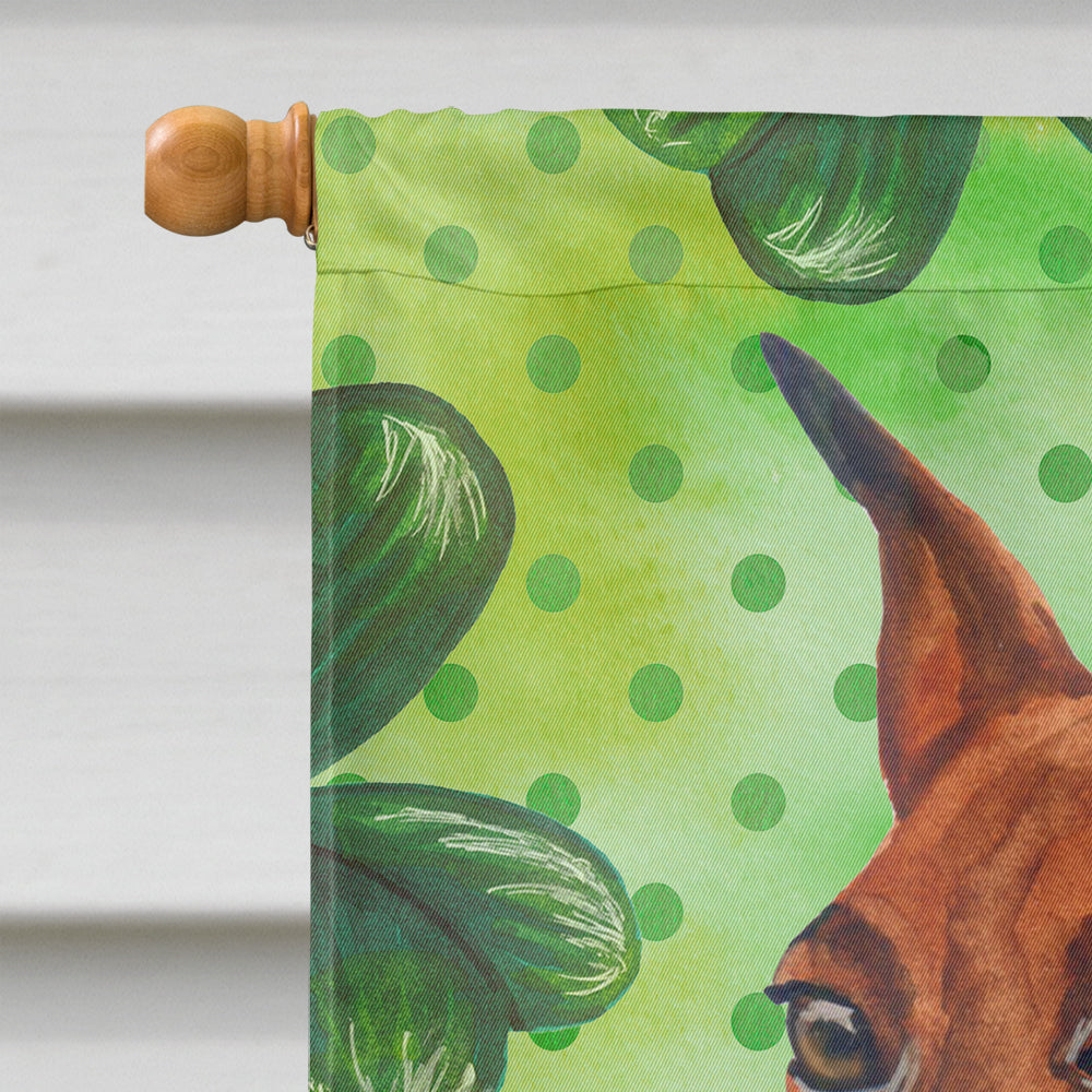 Miniature Pinscher St Patrick's House Flag 28x40 Porch Sleeve Pole Decorative Outside Yard Banner Artwork Wall Hanging, Polyester