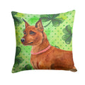 Miniature Pinscher St Patrick's Decorative Throw Pillow 14x14 Indoor Outdoor Accent Cushion, Fabric Cover with Insert for Sofa, Bed, Porch & Living Room