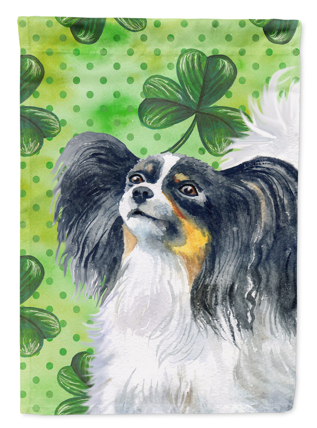 Papillon St Patrick's House Flag 28x40 Porch Sleeve Pole Decorative Outside Yard Banner Artwork Wall Hanging, Polyester