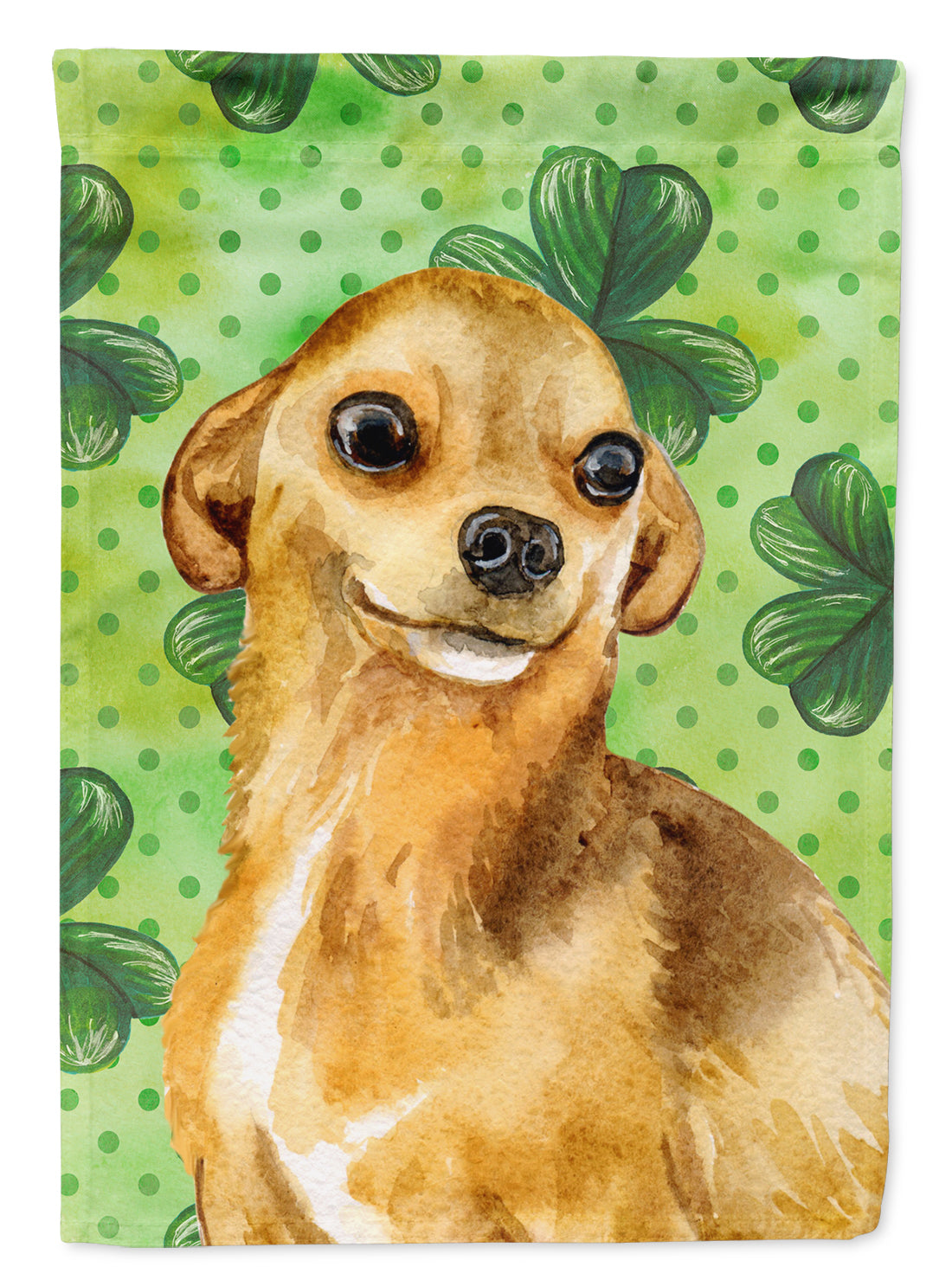 Chihuahua St Patrick's House Flag 28x40 Porch Sleeve Pole Decorative Outside Yard Banner Artwork Wall Hanging, Polyester