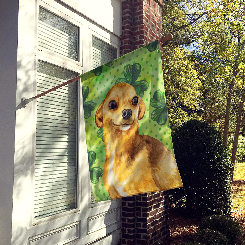 Chihuahua St Patrick's House Flag 28x40 Porch Sleeve Pole Decorative Outside Yard Banner Artwork Wall Hanging, Polyester
