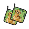Chihuahua St Patrick's Pot Holder Set of 2 Heat Resistant Quilted Hot Pads 7.5 x 7.5 Inch, Insulated Kitchen Trivets for Cooking & Baking