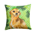 Chihuahua St Patrick's Decorative Throw Pillow 14x14 Indoor Outdoor Accent Cushion, Fabric Cover with Insert for Sofa, Bed, Porch & Living Room