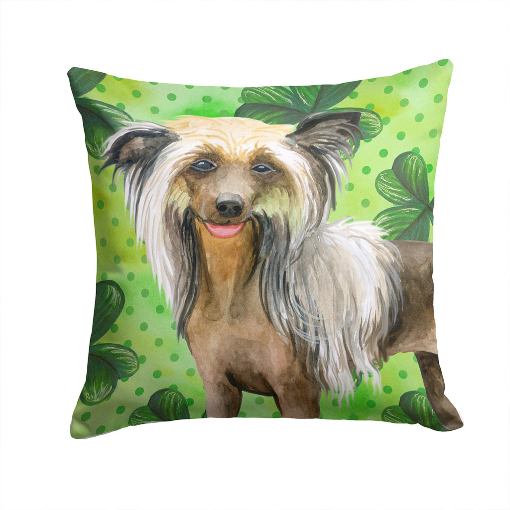 Chinese Crested St Patrick's Decorative Throw Pillow 14x14 Indoor Outdoor Accent Cushion, Fabric Cover with Insert for Sofa, Bed, Porch & Living Room