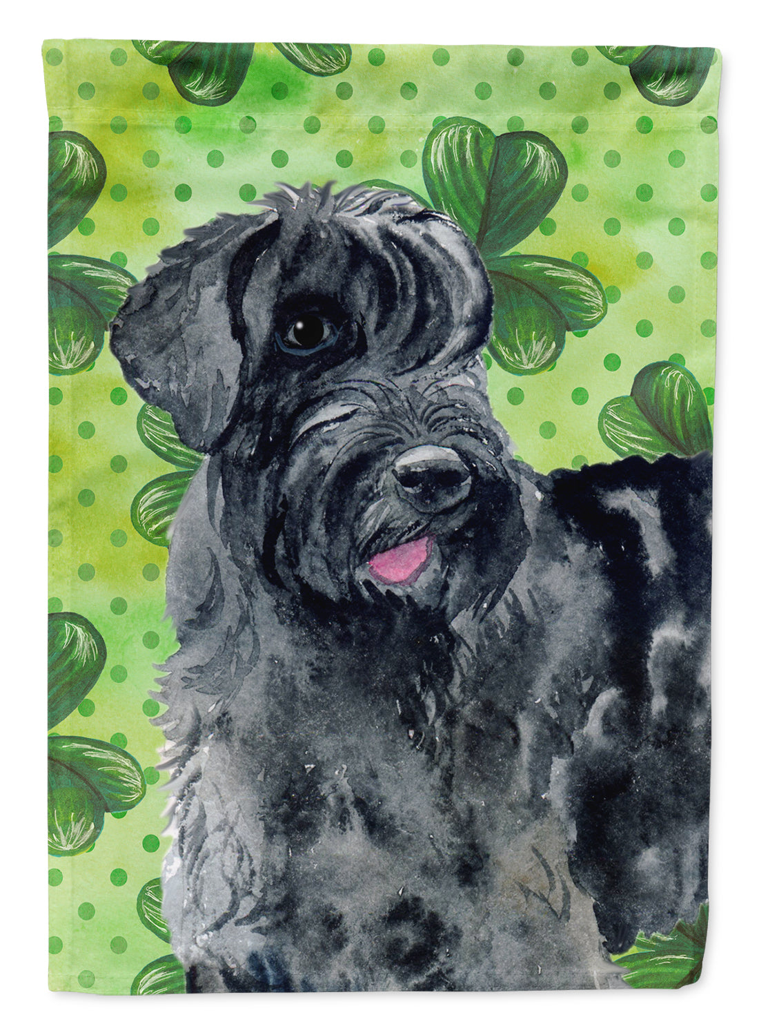 Giant Schnauzer St Patrick's House Flag 28x40 Porch Sleeve Pole Decorative Outside Yard Banner Artwork Wall Hanging, Polyester